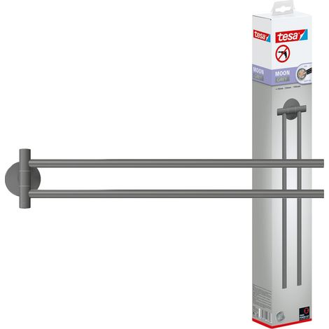 Porte Serviettes 2 Bras, Gris Mat, Salle de Bains (1/5)