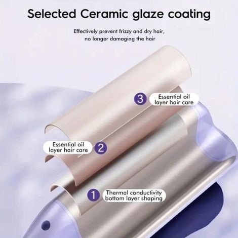 1 Fer à friser 32 mm,revêtement céramique,température réglable 140-220 °C,chauffe rapide 30s,pour ondulations effet plage (1/5)
