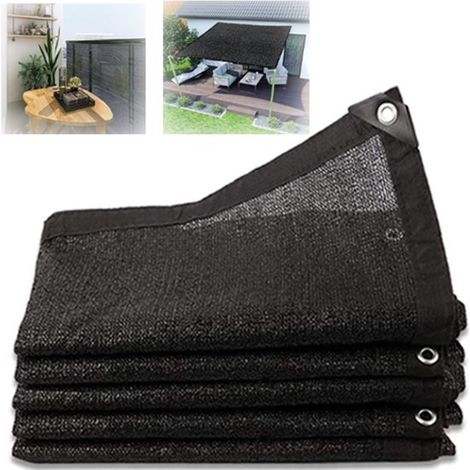 Voile d’ombrage – 200 x 400 cm – Noire – Résistante UV – Perméable – Jardin, serre et balcon (1/5)