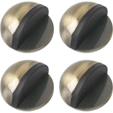 Lot de 4 butoirs de porte autocollants en acier inoxydable - Butoirs de porte de sol - Butoirs muraux pour tous les sols durs - Pour protéger les murs et les meubles - Bronze (1/4)