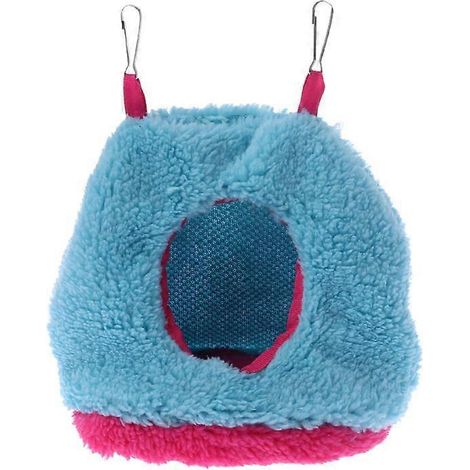Nid douillet suspendu pour perroquet, hamac, lit et cachette pour hamster et gerbille - Bleu