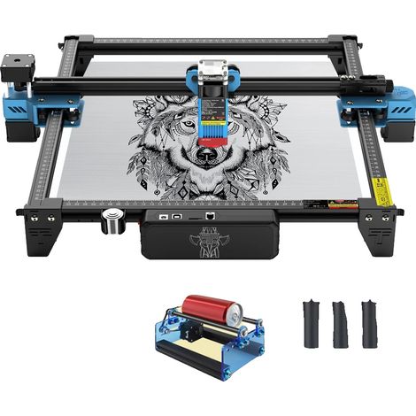 Máquina de grabado láser de alta precisión, compatible con diversos materiales, paquete de 3 unidades, 40 W, enchufe europeo. (1/2)