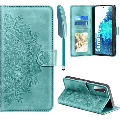Lederhülle Samsung Galaxy S20 FE Flip Wallet Schutzhülle Grün (1/5)