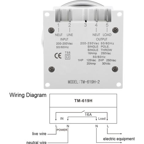 16A 7 Tage wöchentlich programmierbarer digitaler Zeitrelais-Schaltausgang (110V 16A TM-619H-1) (1/5)