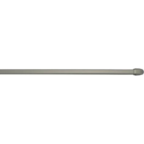 Tringle ovale 10x5 mm, 50 à 80cm, avec pitons de fixations, nickel, 2 pièces