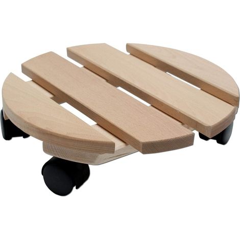 Holz Pflanzenroller Buche massiv rund - 30 cm - Blumenkübel Rollbrett Untersetzer Rolluntersetzer Pflanzenrolli Blumentaxi