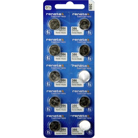 Renata Knopfzelle 386 1.55 V 10 St. 130 mAh Silberoxid 386 MP CE RENATA
