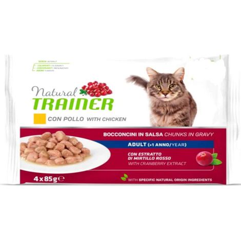 Gatto Adult Sterilised Bocconcini Pollo 4x85gr Natural Trainer