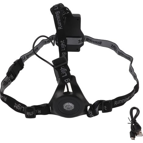Wiederaufladbare LED-Brustlampe mit USB-Anschluss, 3 Modi, IP65 wasserdicht für Laufen, Camping, Wandern und Aktivitäten bei Nacht (1/5)