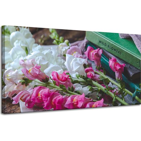 Leinwanddruck Botanik Löwenmäulchen 120x60 cm Blumenstrauß