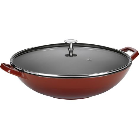 Wok Calido 4l Ø36cm H17cm Gusseisen rot