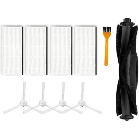 Lot de 10 brosses de nettoyage latérales de rechange pour aspirateur robot Ultenic T10, 1 brosse rouleau principale, 4 filtres HEP (1/5)