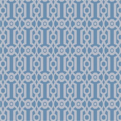 Papier peint rétro Profhome 390622 papier peint intissé lisse avec des ornements mat bleu bleu-pastel gris 5,33 m2 (1/5)