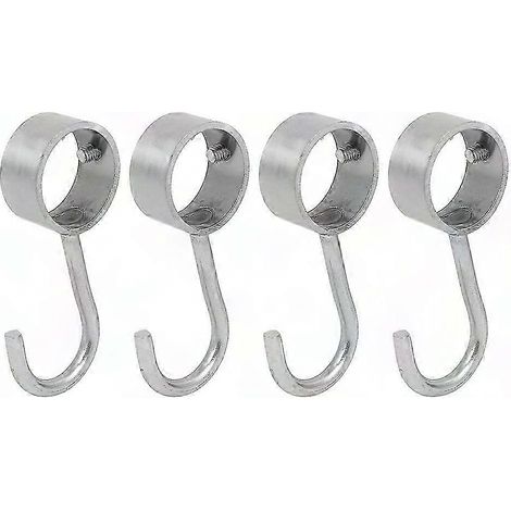 Edelstahl-Trockenhaken, rutschfest, für runde Rohre – 4 Stück, 8 x 4 cm, silberfarben, stabile Befestigung (1/3)