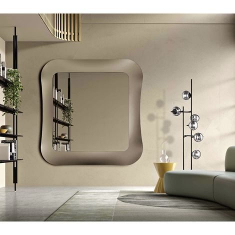 Specchio quadrato DUNE 175x175 cm con cornice in vetro Bronzo (1/2)