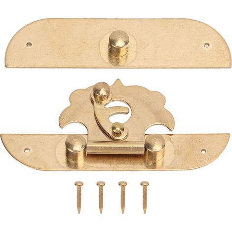 Antique Buckle Latches Exquisite Texture Elegant Corrosion Resistant Retro Jewelry Box Antique Lock for Cabinets (1/5)