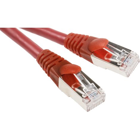 Câble cat 6 Avec connecteur / , F/UTP, gaine LSZH Rouge, 500mm ( Prix pour 1 )