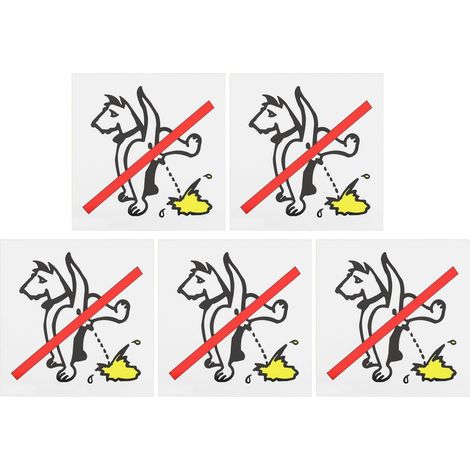 Lot de 5 panneaux d'avertissement en plastique rigide résistant aux intempéries pour interdiction de faire pipi sur un chien, pour garage, clôture, mur, maison, 100 x 100 x 2 mm (1/5)