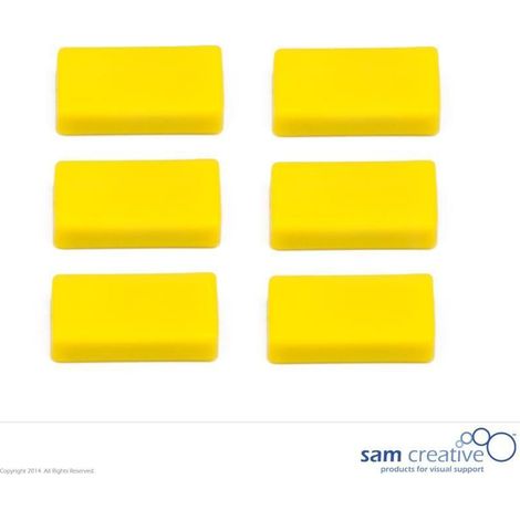 Jeu d'aimants rectangulaires 12x24mm jaune (6 pièces)