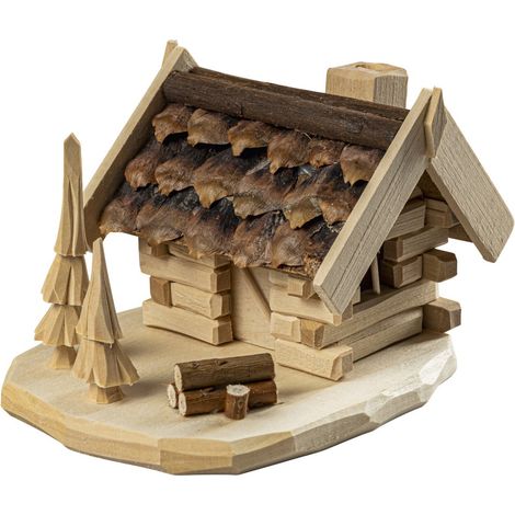 Saico Räucherfigur Hütte Holz 15 cm natur/braun Räucherkerzen/-kegel