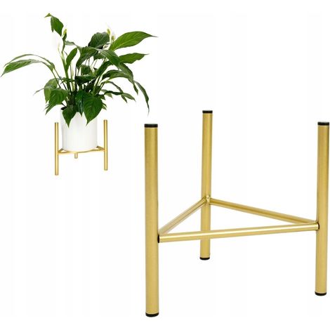 Soporte para macetas de metal, color dorado, estilo Loft Dijon, tamaño L. Maceta máxima: 30,5 cm. (1/5)