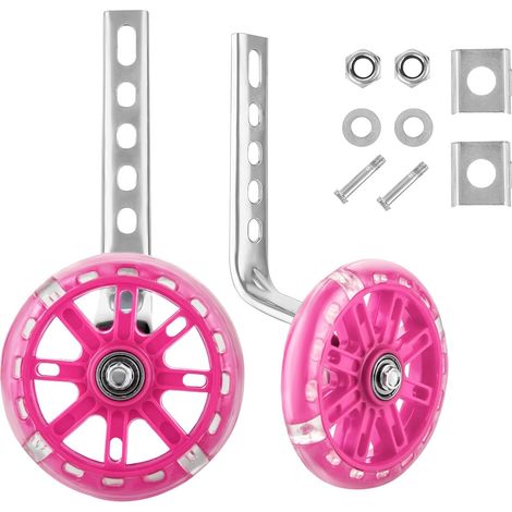 YORKING Universelles Stützrad Sicherheitsstützrad Kinderfahrrad Farbkreis Trainingsstützrad Rosa (1/5)