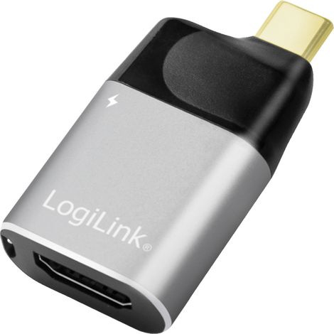 LOGILINK USB-C Adapter CUA0203, HDMI-A, 4K, Alu, schwarz/grau (1/4)