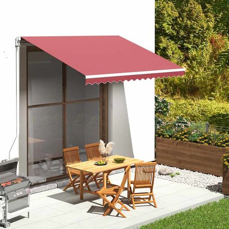 vidaXL Tessuto di Ricambio per Tenda da Sole Rosso Borgogna 350x250 cm Poliestere