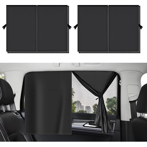 2PCS Pare-Soleil Voiture Bébé, Magnétiques Double Couche Auto Pare Soleil Vitre Laterale, Bloquer Les Rayons UV/Chaleur, Pose Rapide, par Protege Soleil Voiture Arrière Enfants et Animaux (1/5)