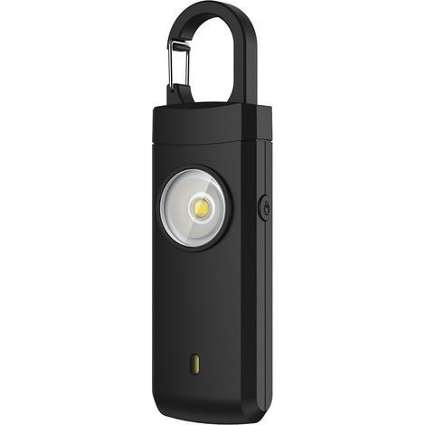 Alarme personnelle rechargeable pour femme - Cadeaux de Noël et d'anniversaire pour femmes, filles, étudiantes, adolescentes, aînées, enfants, sirène, chargement USB, noir (1/5)