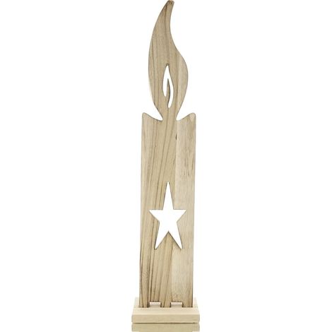 Riffelmacher Weihnachtsdeko Riesen-Aufsteller Kerze Natur 71 cm - Holz