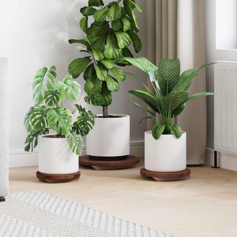vidaXL Tabouret à Plantes 3 pcs Marron Bois d'Acajou