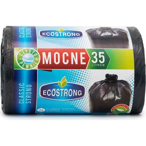 Schwarze Müllsäcke 35 l  15 Stück  Strapazierfähiges LDPE  Kurze Rolle