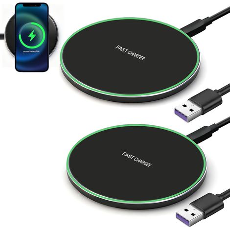 35-W-Qi-Ladepad, kabellos, Schnellladefunktion, 2er-Pack, kompatibel mit iPhone 16/15/14/13/12/11 Pro Max, Galaxy S25 Ultra/S24 Plus/S23 FE/S22/S21, Google Raspberry Pi XL 9 Pro 8, sicheres Laden