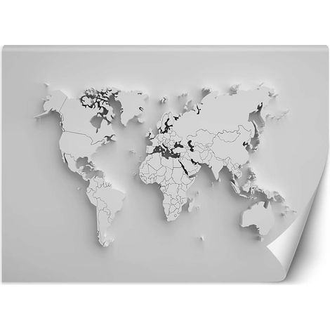 Carta Da Parati, Mappa del mondo Continenti 3D - 200x140 (1/5)