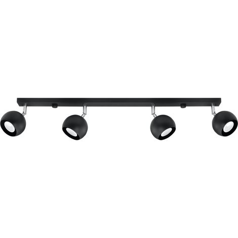 Plafoniera oculare 4 GU10 nera Sollux SL.0447 (1/5)