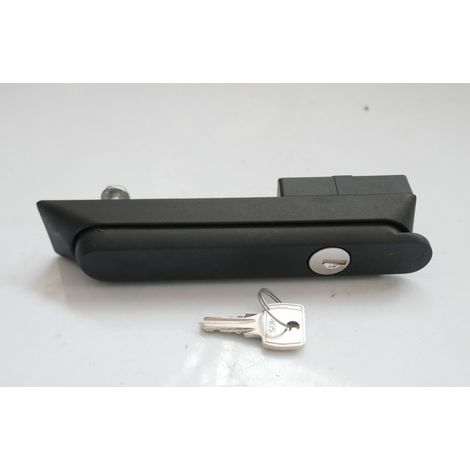 Poignée escamotable noire à clé 405E pour fermeture coffret industriel série