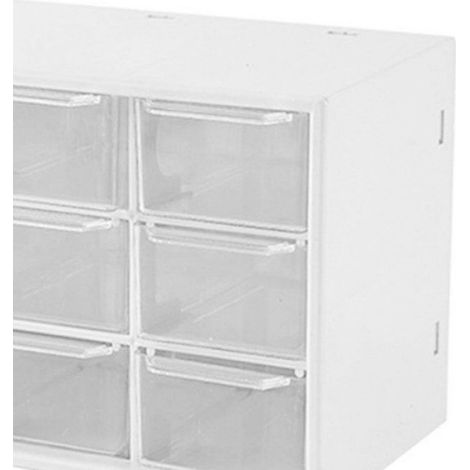 Organisateur De Bureau - 9 Cases Carrées - Style Tiroir - Blanc - 1 Pièce (1/5)