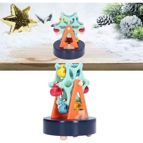 Bemalte Spieluhr, Holzobjekt im Retro-Stil mit mechanischen und cartoonartigen Elementen, Geschenk zum Kindertag, Spieluhr, Riesenrad (1/5)