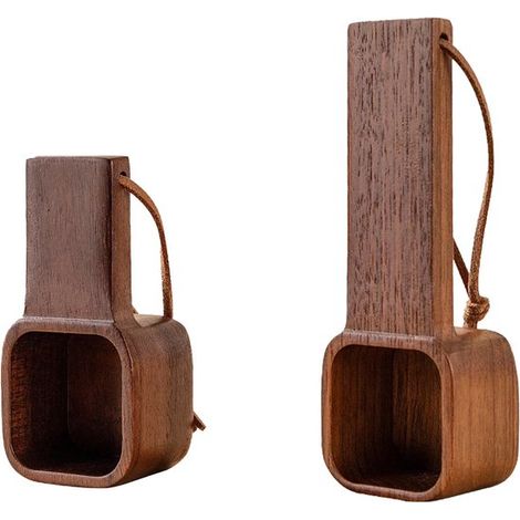 Cucharas de café de madera (juego de 2 piezas), madera de nogal de primera calidad, mango portátil con anilla para colgar, hojas de té, harina, hierbas, duraderas. (1/5)