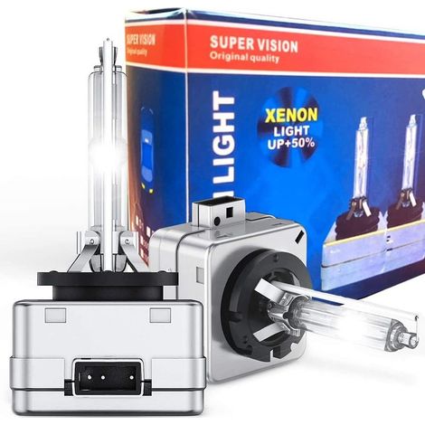 Ampoules D1S HID 35W 8000K – Éclairage xénon pour voiture – Faisceau focalisé jusqu'à 500 pieds – IP67 étanche – Lot de 2 pièces (1/5)