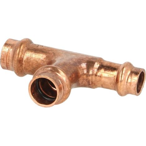 Raccord à sertir cuivre té réduit 15 x 15 x 12 mm contour V
