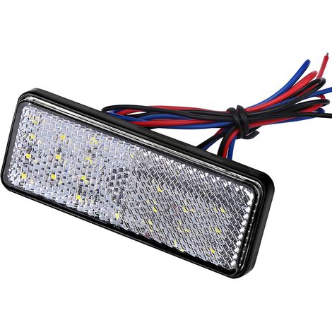 Rechteckiges weißes LED-Bremslicht für Motorrad, Roller, Moped - Universelles Rücklicht (1/5)