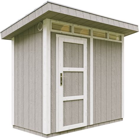 Timbela – Abri de jardin bois 3m² – Panneaux LP SmartSide 10mm – Dimensions L161xL294cm – Toit en OSB-3 avec bardeaux bitumineux – Kit complet avec sol et peinture Tundra Grey (1/5)