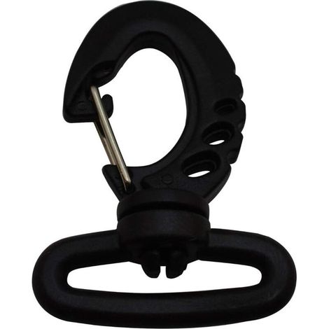 CSPARKV 5Pcs Mousqueton ovale pivotant en plastique noir avec fermoir mousqueton (1/3)