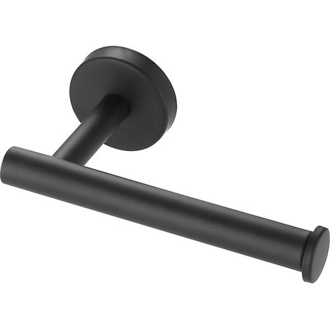 Porte-essuie-tout mural en acier inoxydable noir, pour salle de bain. (1/4)