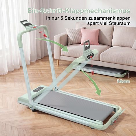 Tapis de course compact pour bureau, tapis roulant portable inclinable 2-en-1, marche, course et jogging, capacité 120 kg, tapis de marche silencieux pour maison et bureau. (1/5)