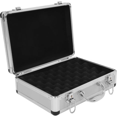 Valise à Outils Argentée en Alliage D'aluminium Pratique pour Organiser Clés et Perceuse Boîte de Rangement Portable sans Bavure à Domicile (1/5)