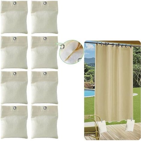 Sacs de sable résistants pour rideaux d'extérieur, sacs de sable pour auvent, sacs de sable pour auvent, sacs de sable pour tente, support pour pergola, rideaux, cabane, gazebo, jardin, lot de 8 (1/3)