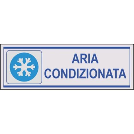 Cartello Segnaletico - Segnaletica Adesiva Aria Condizionata Argento 5x15 cm